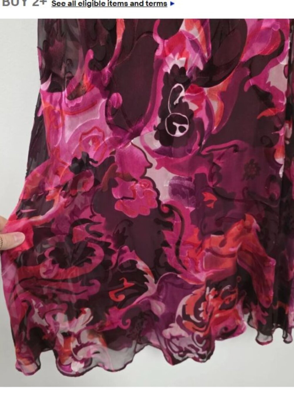 Vintage Y2K Silk Maxi Dress Fairy Size 10 Floral Whimsical Cowl Neck 90s Ruffle - Picture 5 of 10